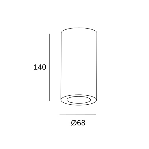 Потолочный накладной светильник LEDS C4 Pipe Single, 15-0073-DL-DL, золотой, 8 Вт