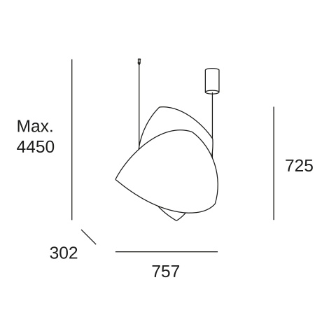 Потолочный светильник LEDS C4 Voiles, 15-7723-21-14, хром, 2700 K, 33.6 Вт