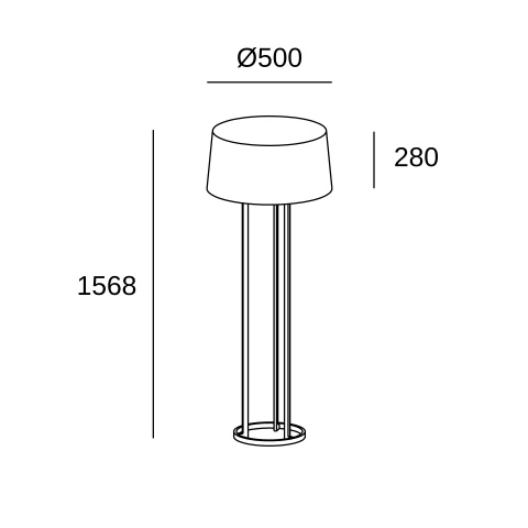 Торшер LEDS C4 Premium, 25-5076-01-H13W, 45 Вт