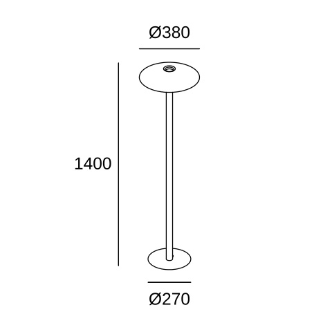 Торшер LEDS C4 H, 25-7742-05-05, черный, 2700 K, 16.3 Вт