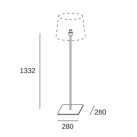 Торшер LEDS C4 Metrica Square, 25-8350-81-82, Satin никель, 15 Вт