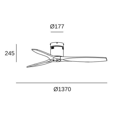 Люстра-вентилятор LEDS C4 Stem, 30-5377-81-93, Satin никель