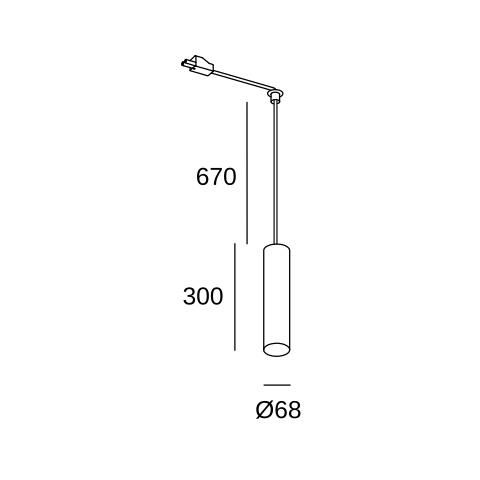 Подвесной светильник LEDS C4 Pipe for Deltatrack, 71-8477-14-05, белый, 8 Вт