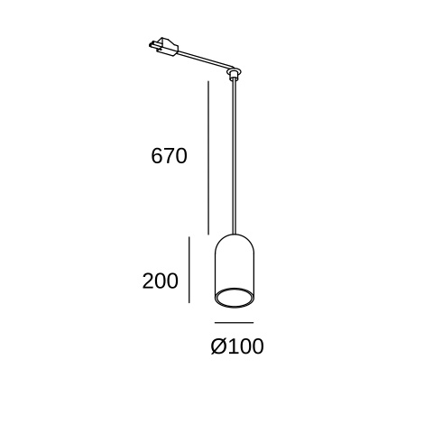 Подвесной светильник LEDS C4 Eclipse Conic for Deltatrack, 71-8479-05-DC, черный, 15 Вт