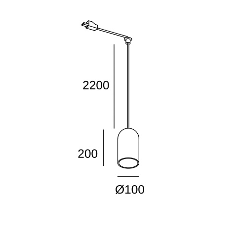 Подвесной светильник LEDS C4 Eclipse Conic for Deltatrack, 71-8480-05-DC, черный, 15 Вт