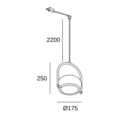 Подвесной светильник LEDS C4 Coco Single for Deltatrack, 71-8488-05-M1, черный, 9 Вт