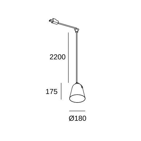 Подвесной светильник LEDS C4 Napa Small for Deltatrack, 71-8490-DN-DN, матовый золотой, 15 Вт