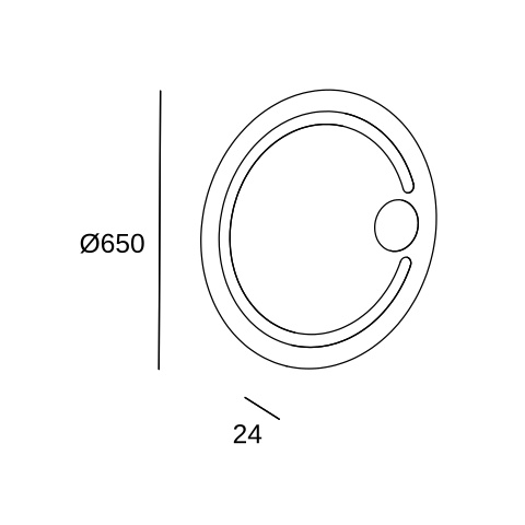 Встраиваемый потолочный светильник LEDS C4 Loop, 75-8076-K3-F1, Mirror стекло, 3000 K, 18.2 Вт
