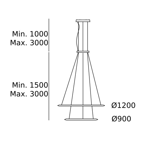 Подвесная люстра LEDS C4 Circular Inward Double Rings, CD4M-00W9AZDUEF, золотой, 3000 K, 116 Вт