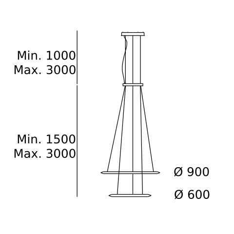 Подвесная люстра LEDS C4 Circular Inward Double Rings, CD4N-00W9AZDU14, белый, 3000 K, 83 Вт