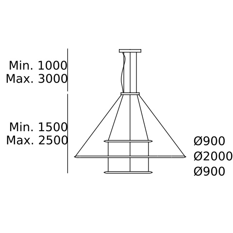 Подвесная люстра LEDS C4 Circular Inward 3 Rings, CD4O-00V9AZOU14, белый, 2700 K, 223 Вт