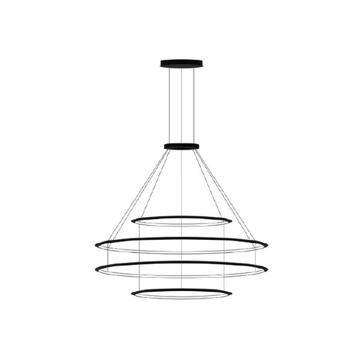 Подвесная люстра LEDS C4 Circular Outward 4 Rings, CF4J-00X9AZOU05, черный, 4000 K, 211.9 Вт