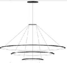 Подвесная люстра LEDS C4 Circular Outward 3 Rings, CF4L-00A9AZDU05, черный, 2400 K, 150 Вт