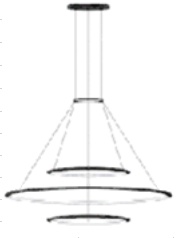 Подвесной светильник LEDS C4 Circular Outward 3 Rings, CF4O-00X9AZOU05, черный, 4000 K, 223 Вт