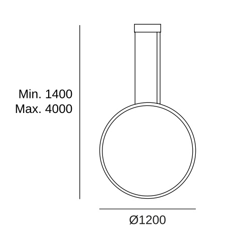 Подвесной кольцевой светильник LEDS C4 Circular Vertical Inward Surface, CV4B-00A9AZRU14, белый, 2400 K, 70 Вт